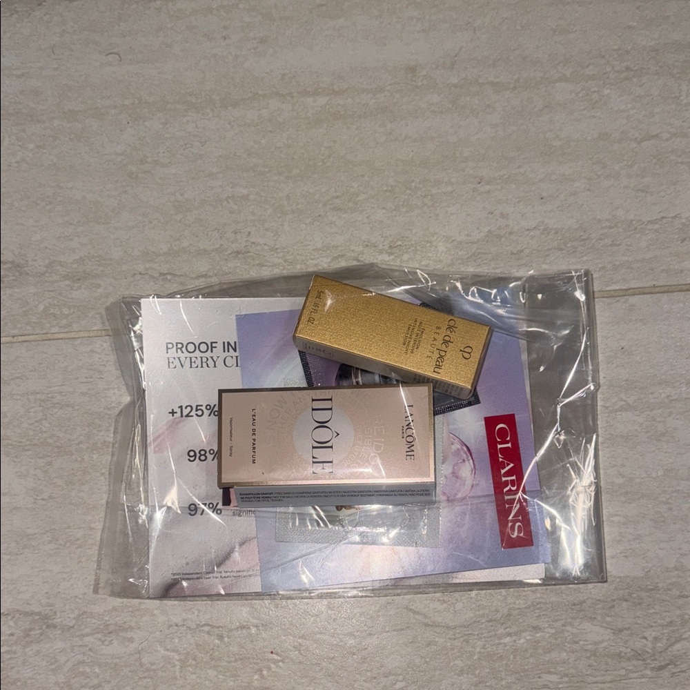 Clarins Makeup Set with Beige and Gold Accents